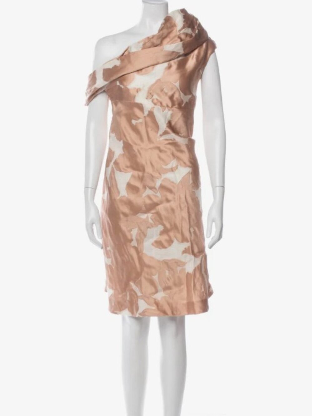 UNIQUE CHLOE FLORAL SILK ONE SHOULDER DRESS